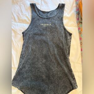 YoungLA Women’s Tank Slim Ribbed Logo Top Stone Washed Gray Size Medium